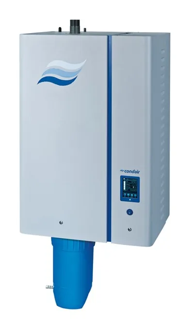 Professioneller Dampfgenerator von Condair mit Touch-Bedienfeld und Wasserfilter
